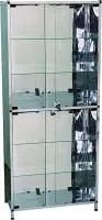 Шкаф медицинский двустворчатый из нержавеющей стали Э-115/Н-ШК