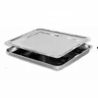 Лоток металлический прямоугольный с крышкой ЛМПрК-"Медикон" 200х150х25мм (AISI 304 (08Х18Н9)) - 0,5л