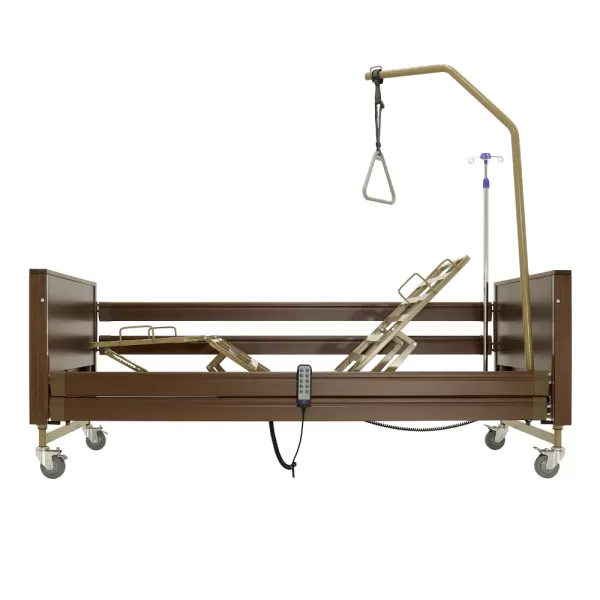 Кровать электрическая MED-MOS YG-1 ЛДСП коричневый с металлическими ламелями и регулировкой высоты