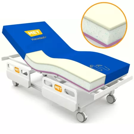 Матрас медицинский MET 3D VISCO трехслойный, в чехле из мембранного материала, размер 1950х900х140мм