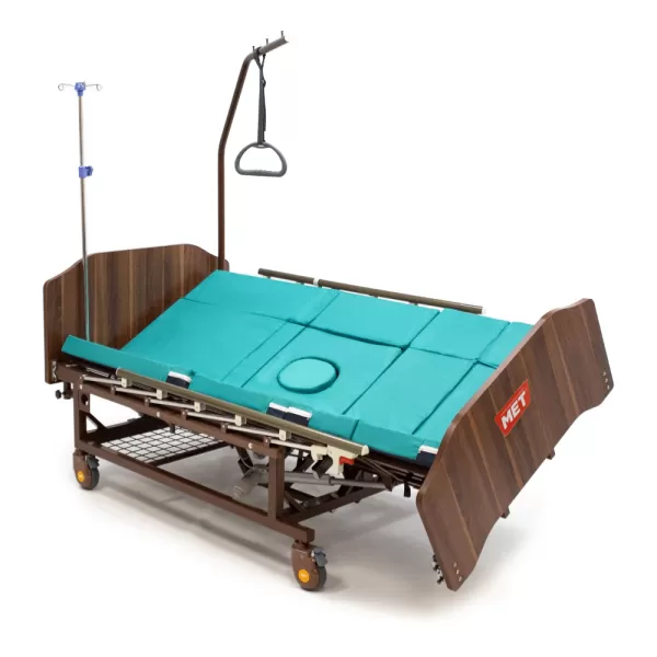 Кровать электрическая MET EVA, артикул 17134, ширина 100 см, кардиокресло, туалет, с функцией полного переворота