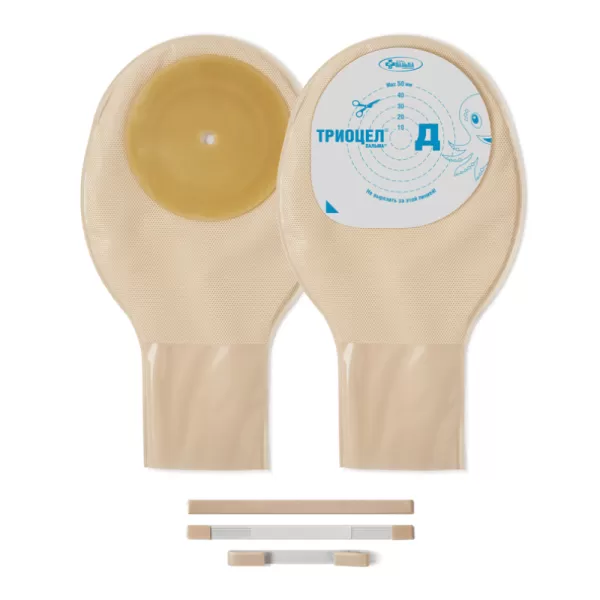 Калоприемник ТРИОЦЕЛ-Д дренируемый, прозрачный, диаметр стомы 7-50мм N5