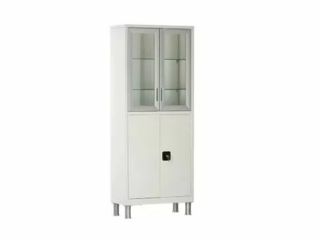 Шкаф медицинский металлический ШМ-02 МСК-647.12 дверцы стекло/металл