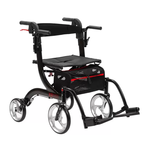 Ходунки-роллаторы ORTONICA XR101 с функцией трансформации в кресло-каталку, черные