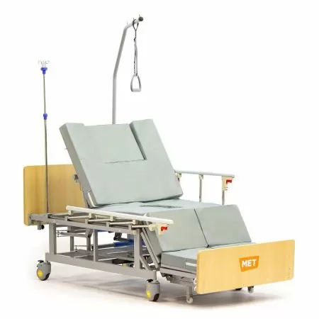 Кровать механическая МЕТ REMEKS, артикул 21077, кардиокресло, туалет, с функцией переворота, нагрузка до 150 кг