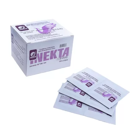 Салфетка спиртовая медицинская 60х100 мм INEKTA (упаковка 100 шт)