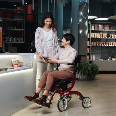 Ходунки-роллаторы ORTONICA XR101 с функцией трансформации в кресло-каталку, черные