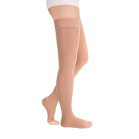 Чулки компрессионные SAVOY by Idealista SV-393W унисекс 2 класс компрессии с открытым носком и гладкой резинкой на широкое бедро цвет карамель