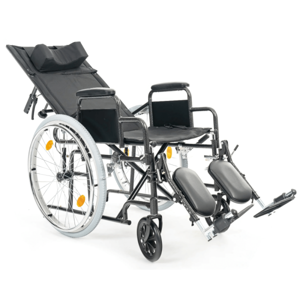 Кресло-коляска МЕТ PARTNER с регулировкой угла наклона спинки и подножек, ширина сиденья 45 см, колеса пневматические