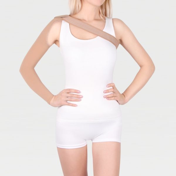 Рукав компрессионный IDEALISTA ID-402 2 класс компрессии с фиксатором цвет карамель 