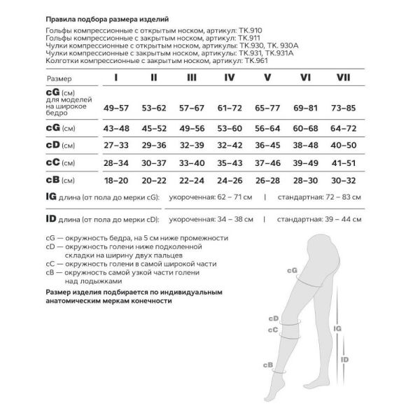Чулки компрессионные Evolution ТК.931 унисекс 1 класс компрессии с закрытым носком и гладкой резинкой цвет бежевый