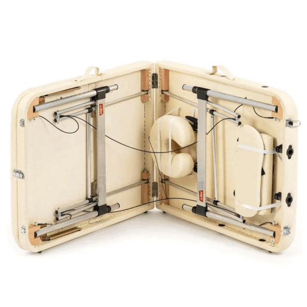 Стол массажный MET Comfort A3, артикул 18465, 3-х секционный складной алюминиевый, кремовый